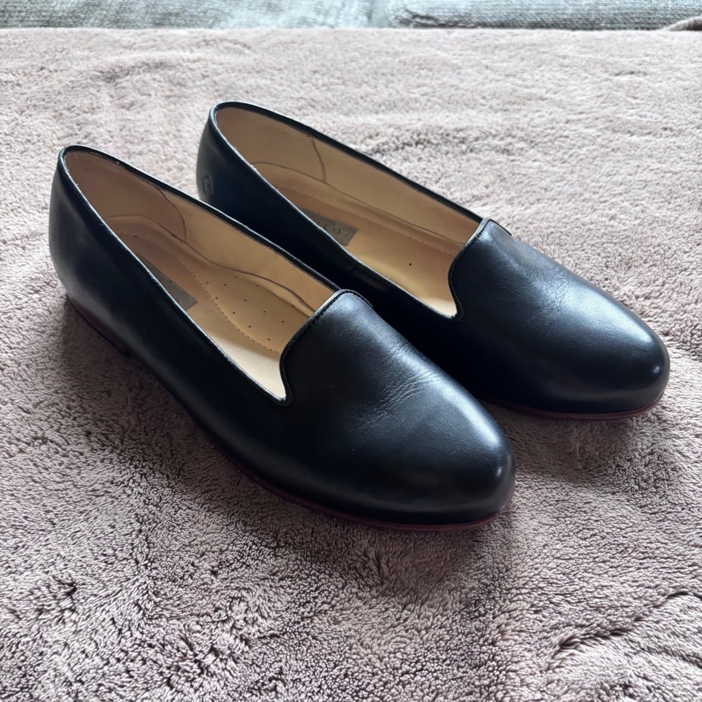 Nisolo Black Leather Loafer Flats Women's Size 9